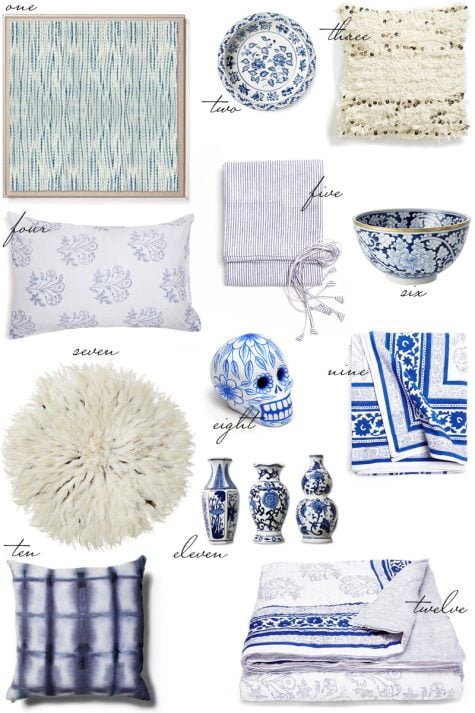 Blue and White Home Decor - The Stripe.