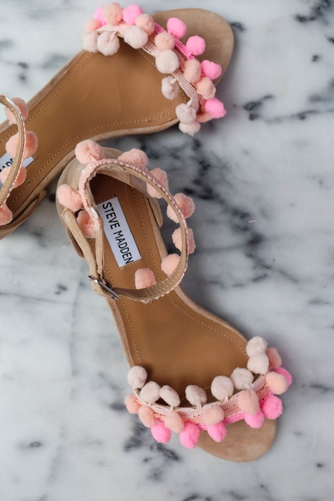 aquazzura pom pom sandals