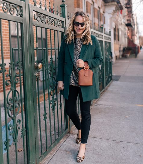 Outfit Details: Madewell Coat // Tuckernuck Top (c/o) // NYDJ Leggings // Margaux Heels // Polaroid Sunglasses // Parisa Wang Bag (c/o)
