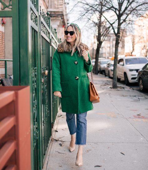 emerald green coat