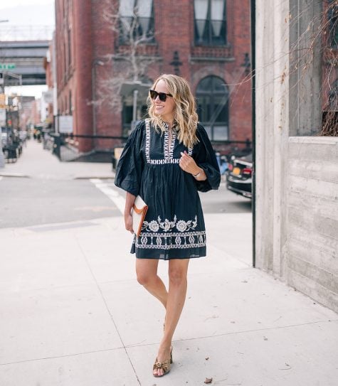 Embroidered Mini Dress