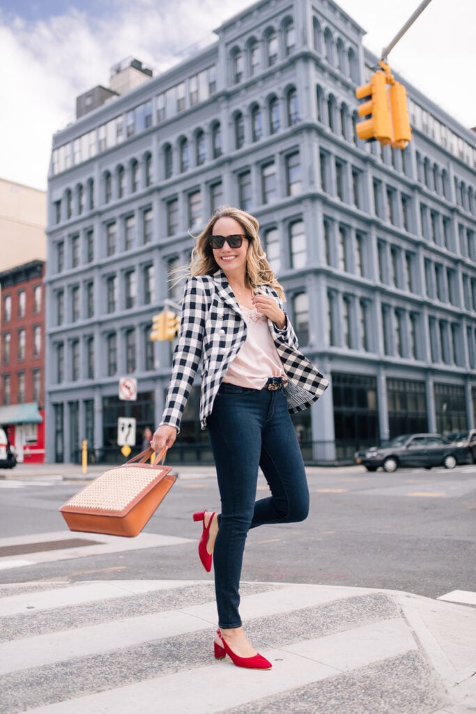 Gingham Blazer & A Spring Outfit - The Stripe Blog
