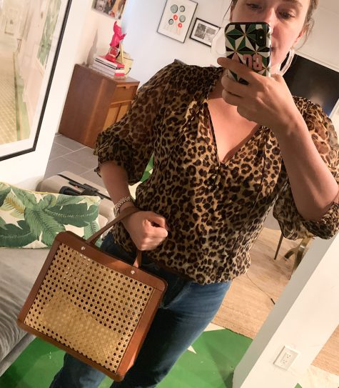 what i actually wore is this cheetah blouse