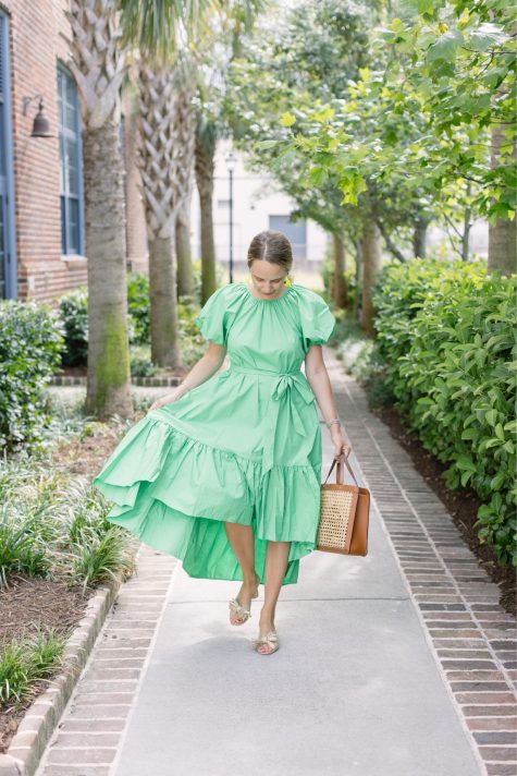 Weekend Reading, 6.19.21 green puff sleeve dress