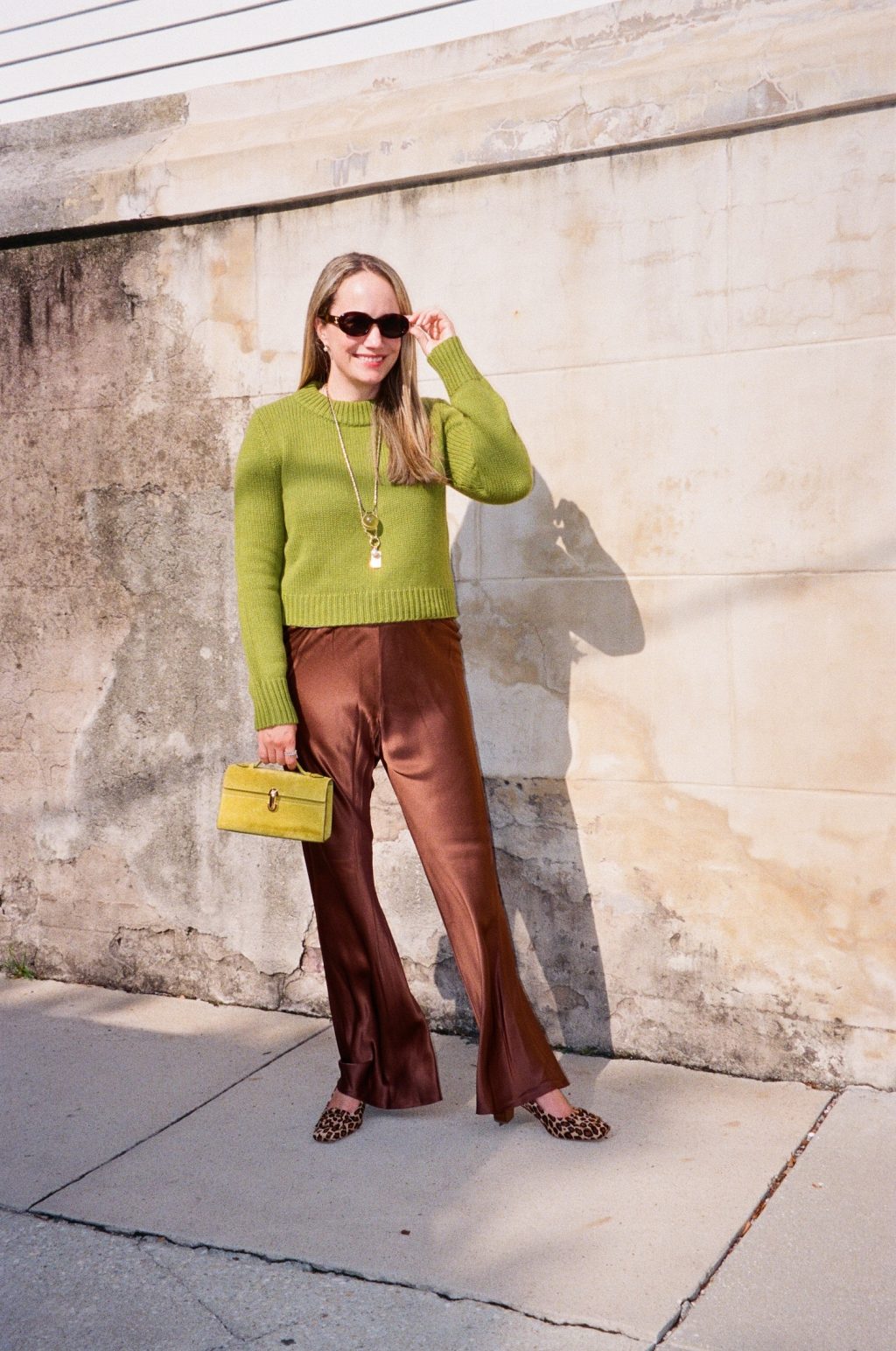 Chartreuse Chocolate fall outfit