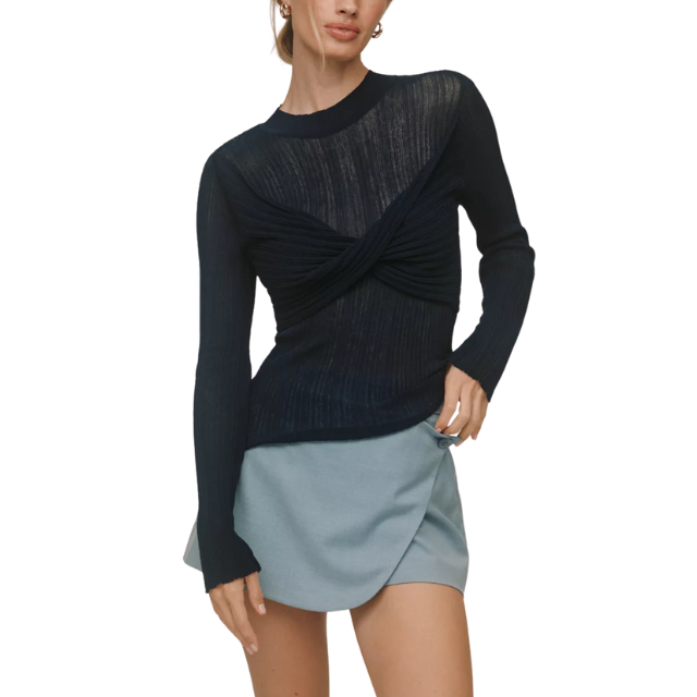 Twist-Front Sweater